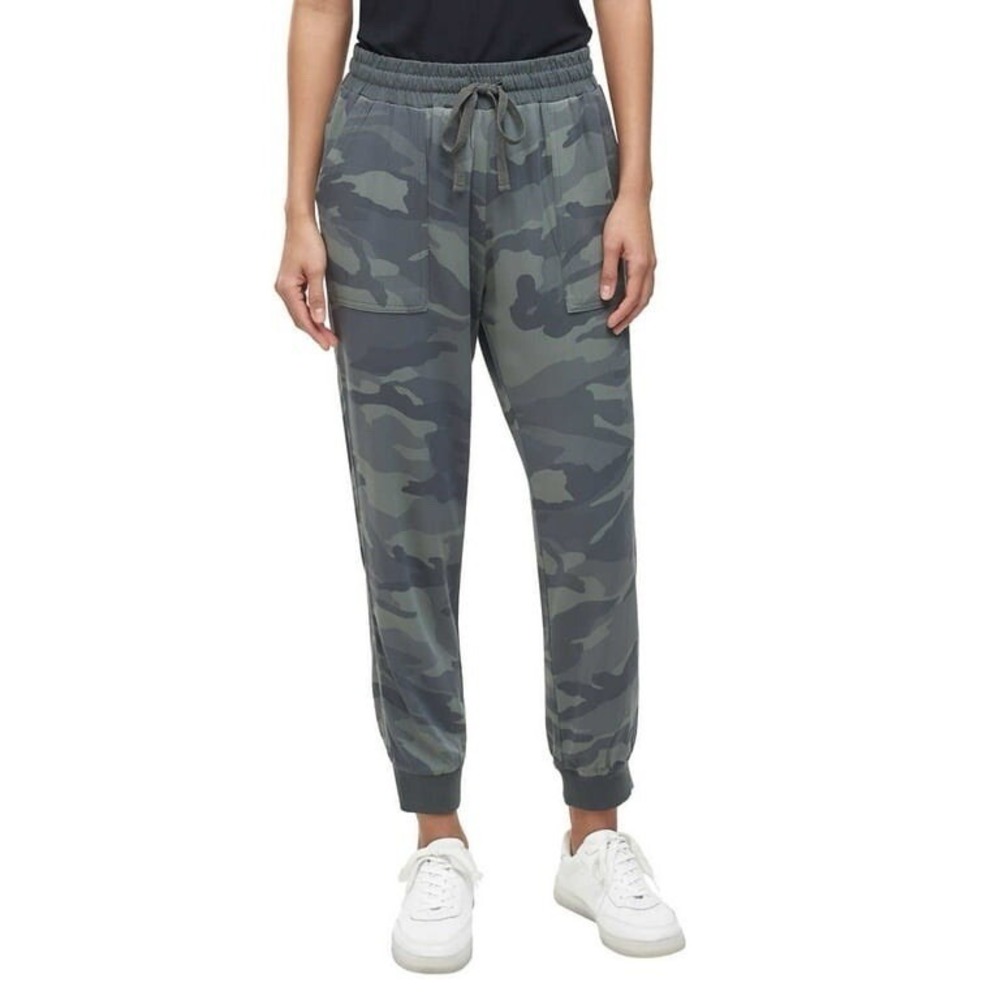 Splendid Womens Camo Print Drawstring Jogger Pants Green Camouflage Small